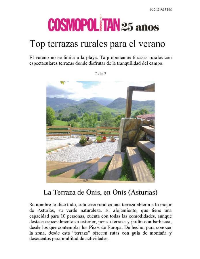 Villa La Terraza de Onís Bobia de Arriba Exterior foto